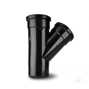 45 Degree Double Socket Tee Y Branch - Black