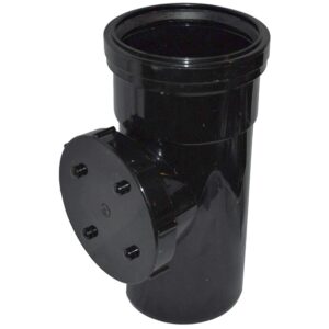 SOIL PUSH FIT 110MM SINGLE SOCKET ACCESS PIPE BLACK