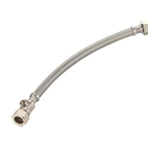 15MM X 1/2" FLEXIBLE TAP CONNECTOR WITH ISOLATING VALVE 300MM