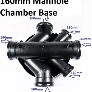 450mm Dia 160mm Chamber Base (2 x 160mm & 2 x 110mm side inlets)